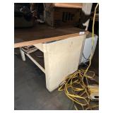 Wood Table, Enamelware Top