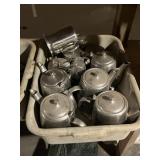 Stainless Steel Tea Pots + Old & New Flatware