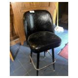 (2) Black Vinyl High Top Bar Stools