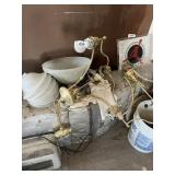 (3) Brass Tone Ceiling Light Fixtures w/
