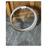 Copper Trimmed Bicycle Wheel, 17" Diameter