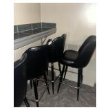 (3) Black Vinyl High Top Bar Stools