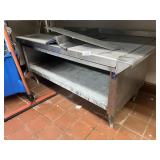 Short Stainless Steel Restaurant Table, 51x27"