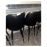 (2) Black Vinyl High Top Bar Stools