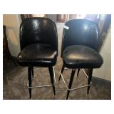 (2) Black Vinyl High Top Bar Stools