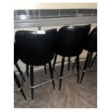 (2) Black Vinyl High Top Bar Stools