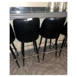 (2) Black Vinyl High Top Bar Stools
