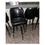 (2) Black Vinyl High Top Bar Stools