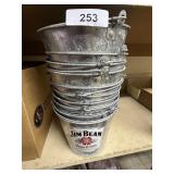 (10) Galvanized Jim Beam Buckets