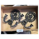 Pair of Cast Metal Wall Sconces