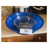 Blue Pyrex Mixing Bowl & Pyrex Refrigerator Bowl