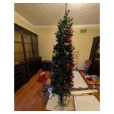 7ft. Slim Christmas Tree w/ Lights &