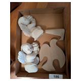 Stone Dove & (2) Ceramic Angel Figurines