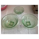 Green Depression Glass Bowls