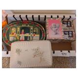 Dresser Box, Angel Figurines & Tin