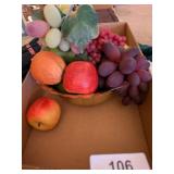 Copper Craft Brassware Bowl w/ Artificial Fruit