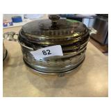 (2) Vision Ware Casseroles w/ Lids & Metal