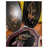 (2) Oval Asian Wall Decor Pieces &