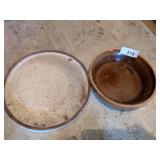 Stoneware Pottery Lid w/ #8 Brown Glazed Bowl