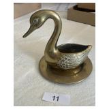 Brass Swan + Plate