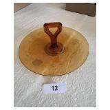 Amber Cookie Plate w/ Handle