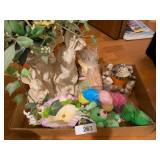 Easter Bunny Resin Figurine, Plastic Eggs, +