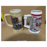 Budweiser & Miller Life Beer Steins