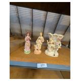 Vase & (2) Figurines