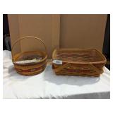 (2) Longaberger Baskets w/ Protective Inserts,