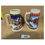 (2) Budweiser Beer Steins