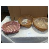 (2) Longaberger Baskets w/ Protective Inserts,