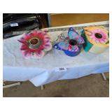 (3) Metal Birdhouses