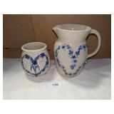 PR Stone Pottery Co. Pitcher & Vase