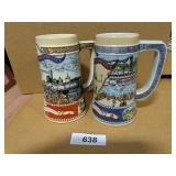 (2) Miller High Life Beer Steins