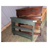 Green Wood Shelf & Towel Rack Shelf