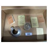 Vintage Metal Jar Funnel, Glass Insulator &