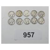 (10) Mercury Dimes