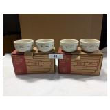 (8) NIB Blue Longaberger Stackable Custard Cups