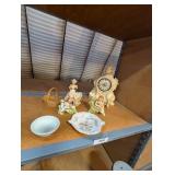 Clock, Figurines & Anniversary Dish