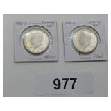 1994 S & 1993 S Kennedy Half Dollars -
