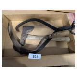 Vintage Hand Sickle, Vintage Ice Tongs &