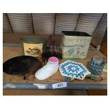 Candle Holders, Tin, Avon Boot & Other