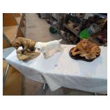 Bear, Lioness w/ Cubs & Dog Figurines