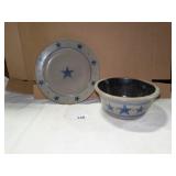 Vintage Rowe Pottery Star Bowl & Plate