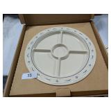 NIB Blue Longaberger Divided Relish Plate