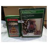 Glass Hurricane Holiday Candle &