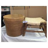 Vintage Large Cheese Box w/o Lid & Small Stool