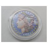 Colorized 1921 Morgan Dollar