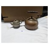 Brass Tea Pot & Pewter Tea Pot