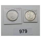 (2) 1972 D Eisenhower Dollars